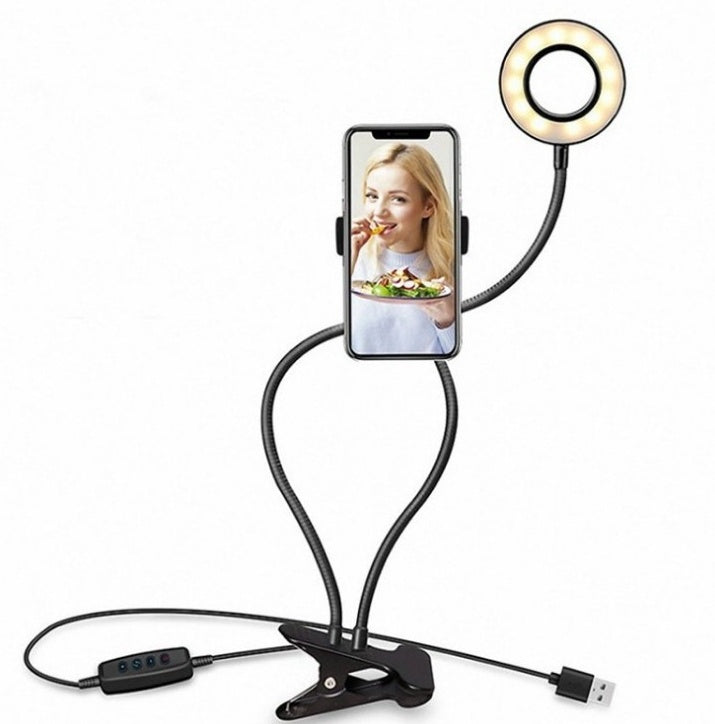 LED Selfie Ring Light – Adjustable Makeup & Live Streaming Light with 8cm Stand