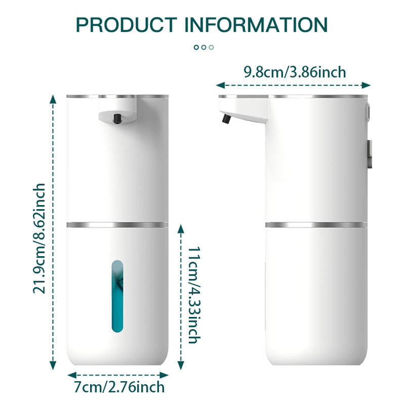 Automatic Foaming Soap Dispenser – 380ml Touchless, USB Rechargeable, 4-Level Adjustable