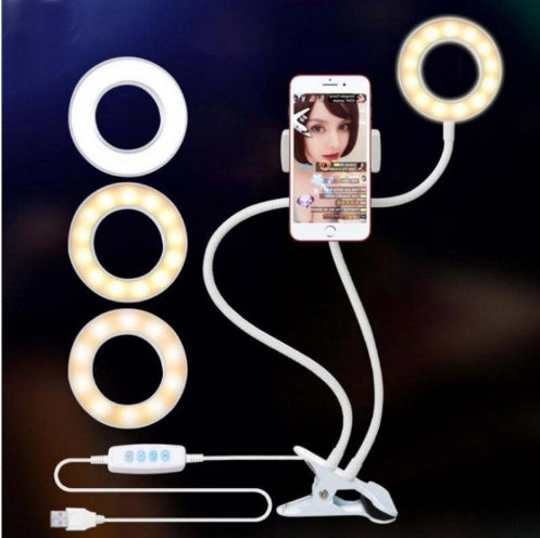 LED Selfie Ring Light – Adjustable Makeup & Live Streaming Light with 8cm Stand