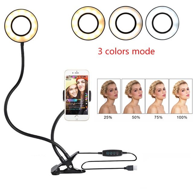 LED Selfie Ring Light – Adjustable Makeup & Live Streaming Light with 8cm Stand