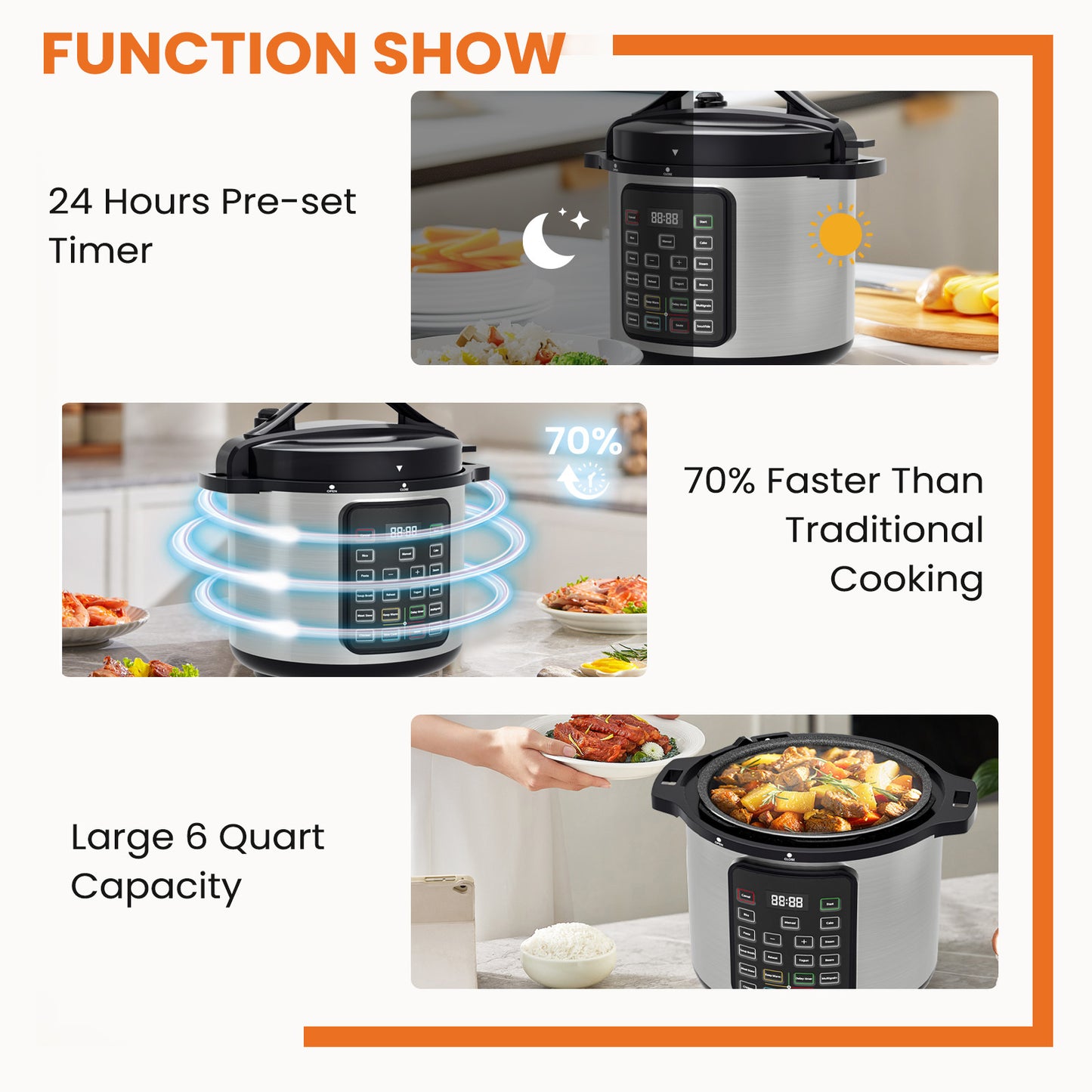 9-in-1 Electric Pressure Cooker – Multi-Functional Smart Pot, Rice Cooker, Slow Cooker & More