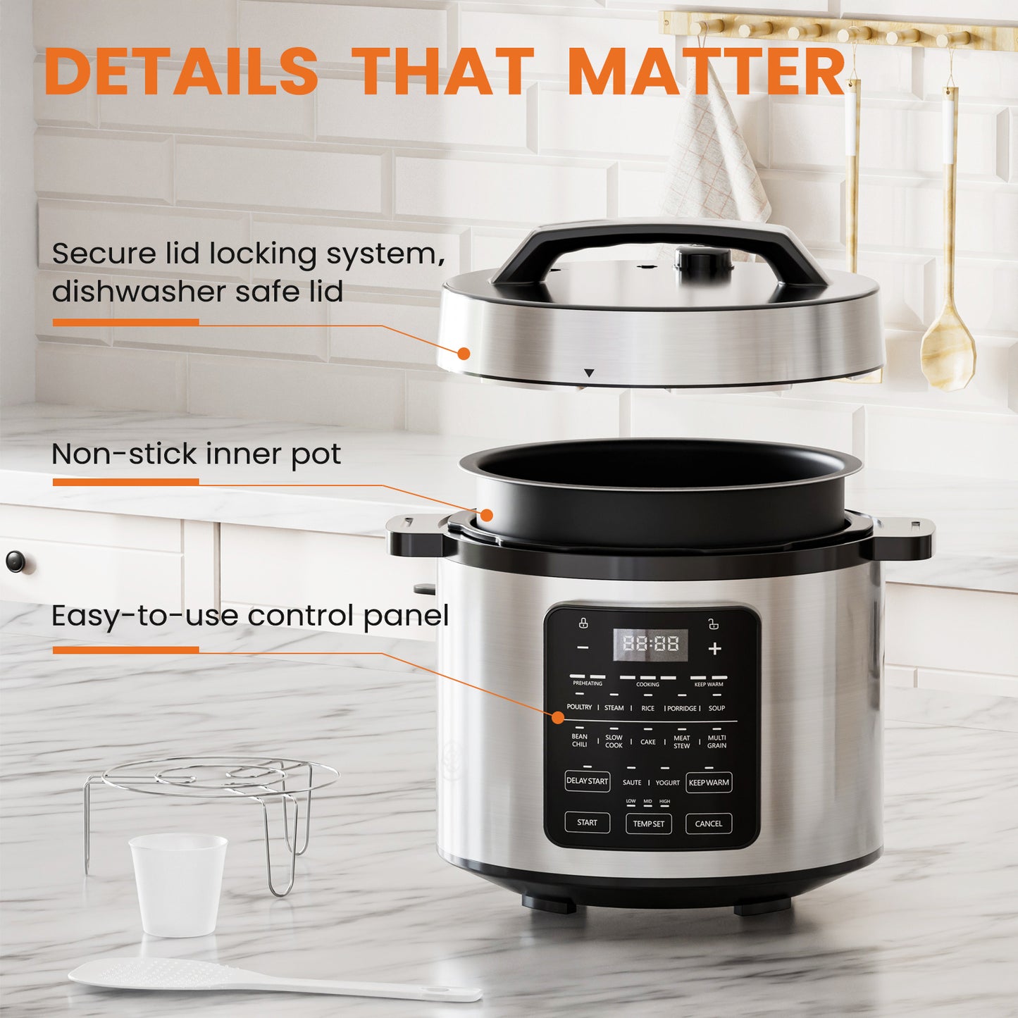 9-in-1 Electric Pressure Cooker – Multi-Functional Smart Pot, Rice Cooker, Slow Cooker & More