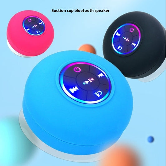 BTS07 Waterproof Bluetooth Speaker – Large Suction Cup, LED Light, Portable Wireless Audio