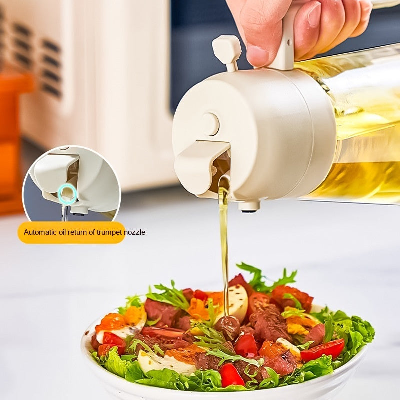470ML Oil Sprayer Dispenser – 2-in-1 Glass Bottle for Olive Oil, Vinegar & Soy Sauce | Cooking, BBQ & Air Fryer Use