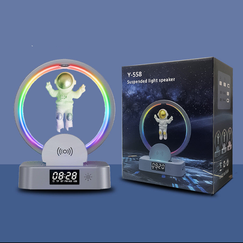 Magnetic Levitation Bluetooth Speaker | Astronaut Design RGB Wireless Subwoofer with TWS, TF, AUX & USB