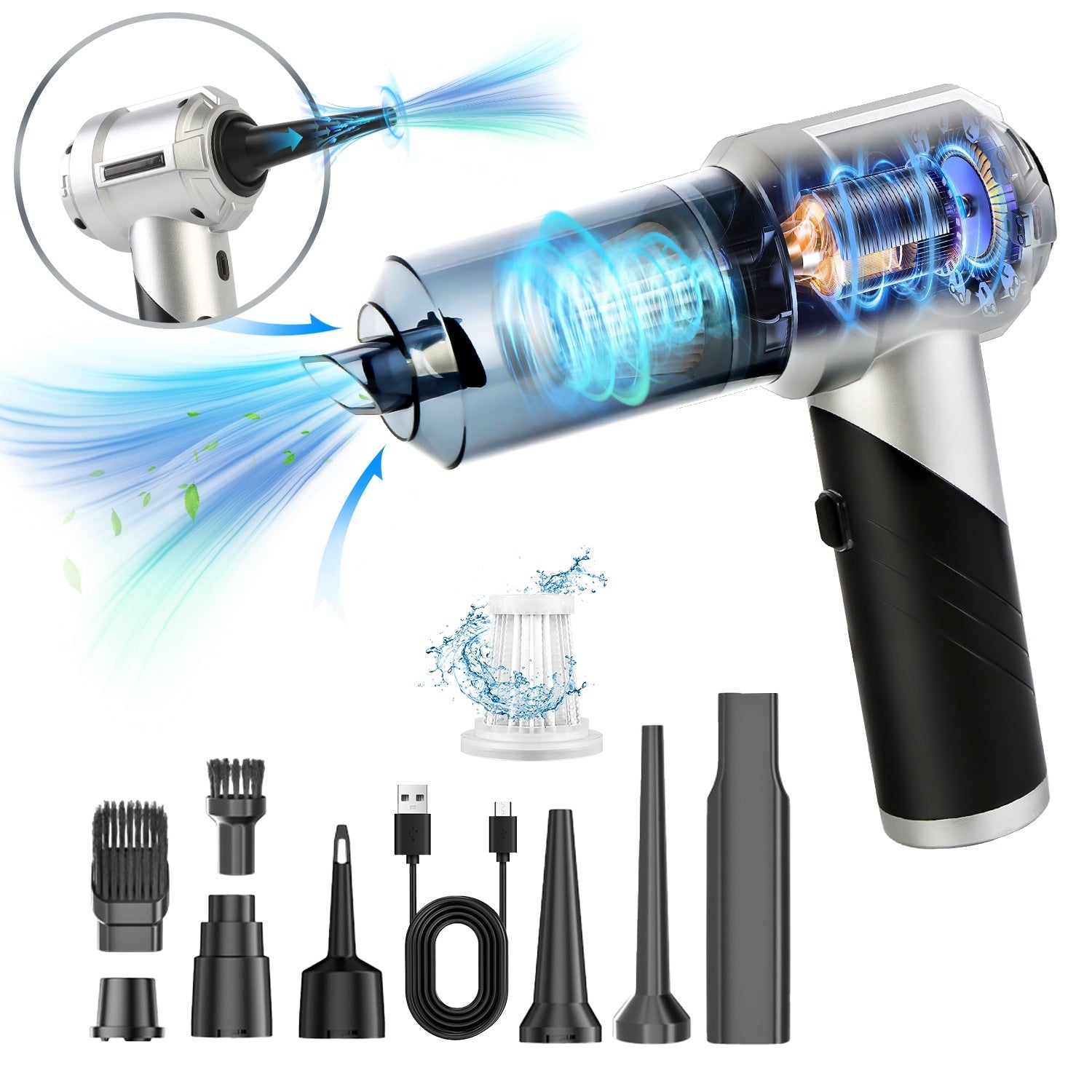 Powerful Cordless Vacuum Cleaner with 20000PA Suction – 4-in-1 Multifunctional Design