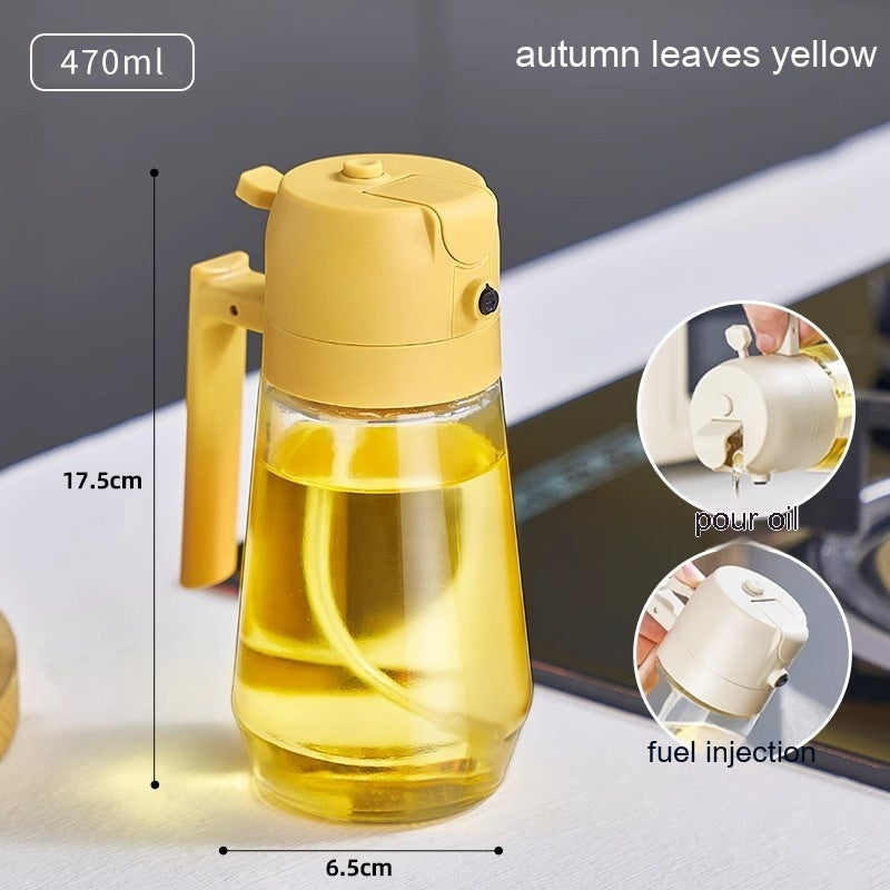 470ML Oil Sprayer Dispenser – 2-in-1 Glass Bottle for Olive Oil, Vinegar & Soy Sauce | Cooking, BBQ & Air Fryer Use