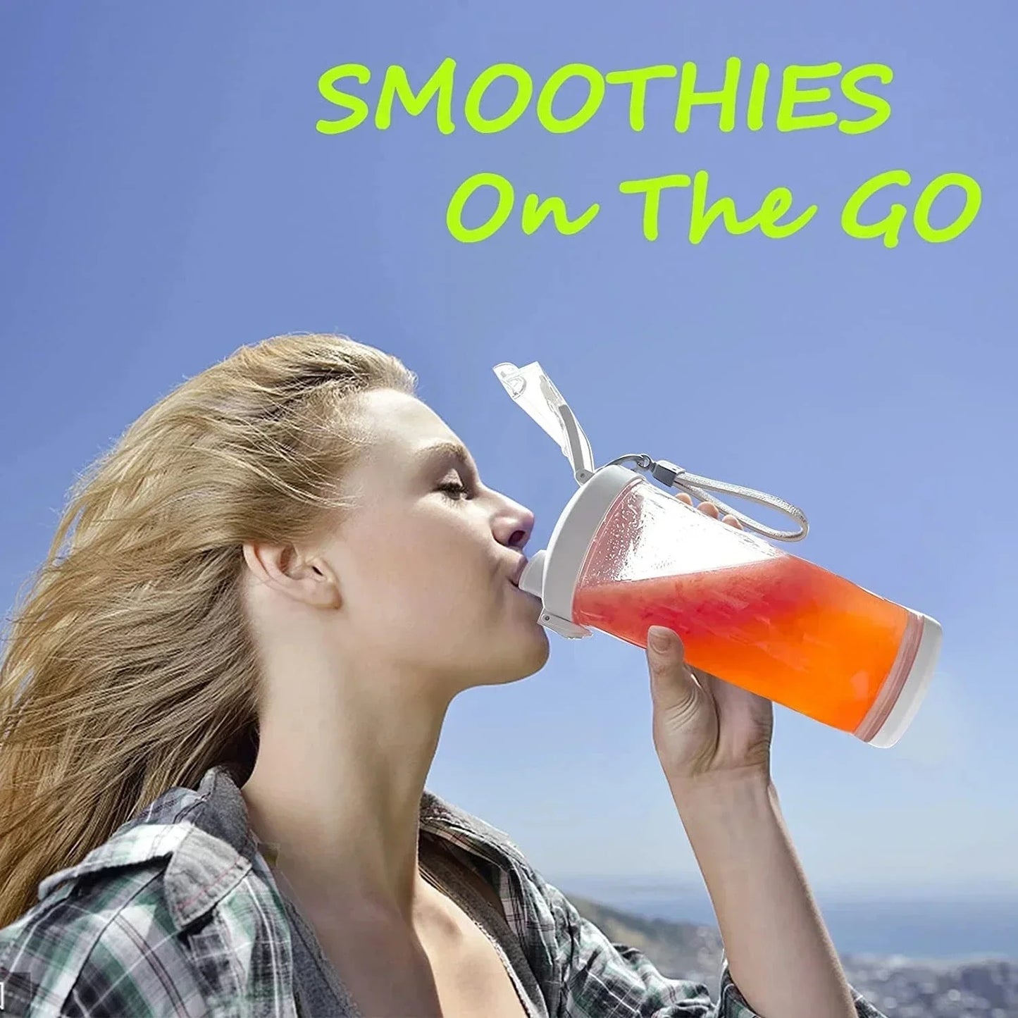 Portable Blender 600ML – USB Rechargeable Smoothie Maker, 4000mAh Mini Juicer Cup