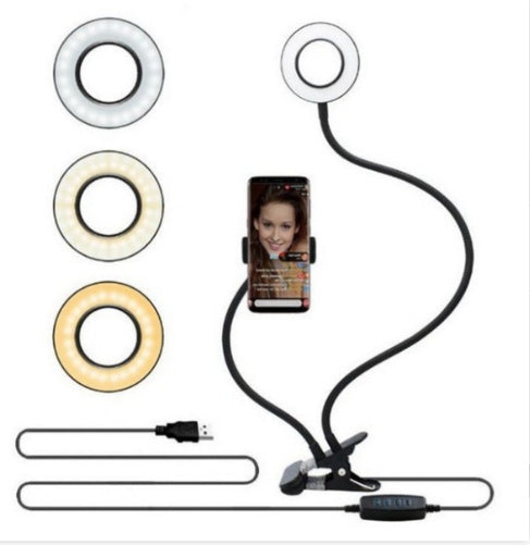 LED Selfie Ring Light – Adjustable Makeup & Live Streaming Light with 8cm Stand