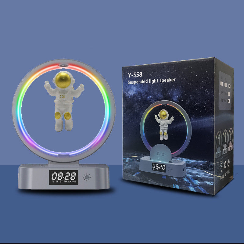 Magnetic Levitation Bluetooth Speaker | Astronaut Design RGB Wireless Subwoofer with TWS, TF, AUX & USB