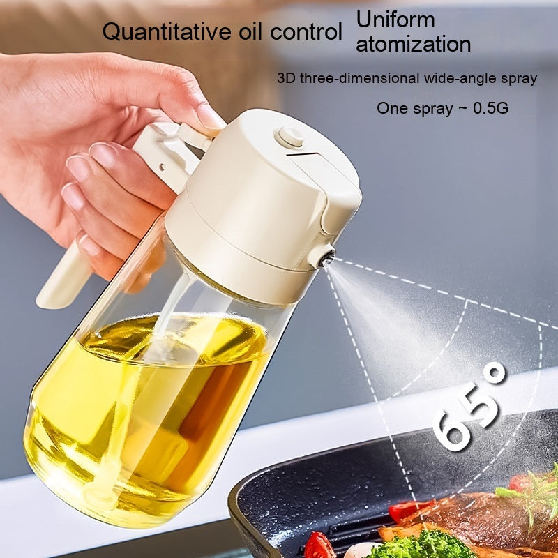 470ML Oil Sprayer Dispenser – 2-in-1 Glass Bottle for Olive Oil, Vinegar & Soy Sauce | Cooking, BBQ & Air Fryer Use