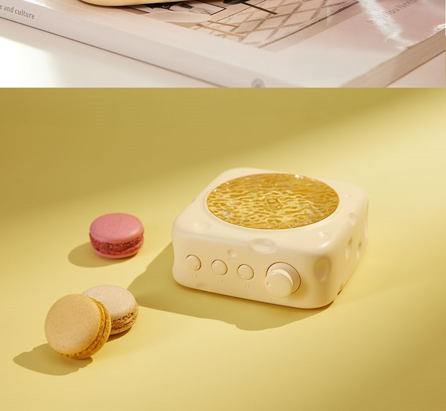 Cheese Bluetooth Wireless Speaker | Portable Retro Speaker in Green & Yellow