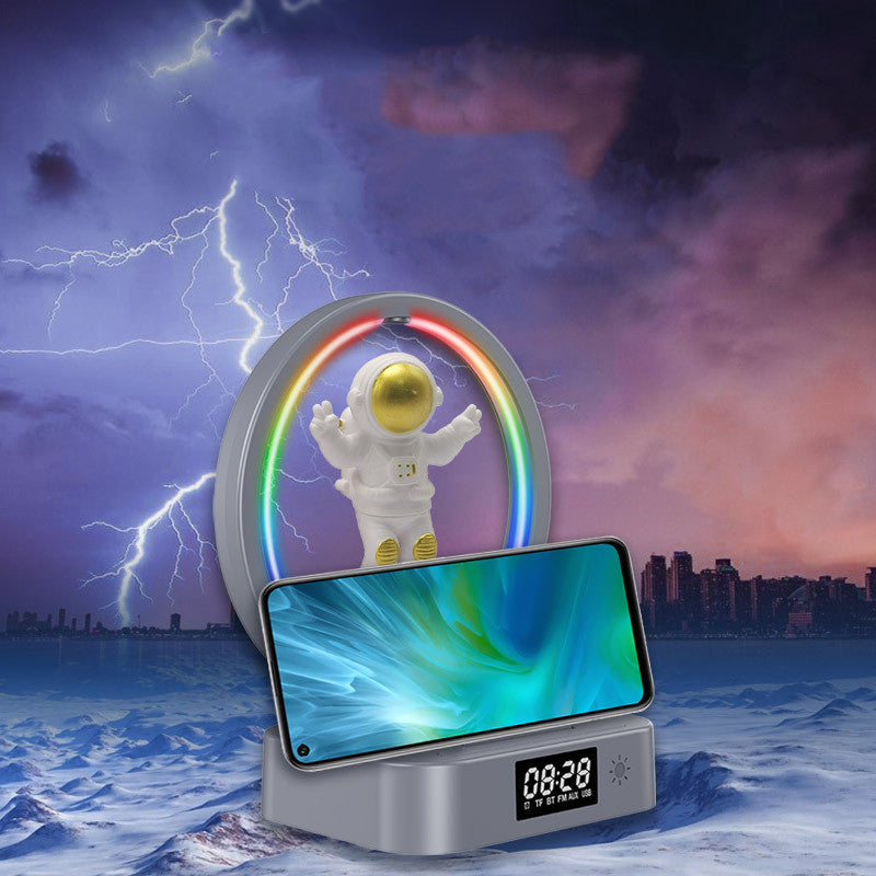 Magnetic Levitation Bluetooth Speaker | Astronaut Design RGB Wireless Subwoofer with TWS, TF, AUX & USB