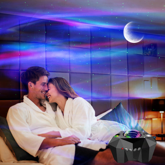 USB Water Wave Bluetooth Music Projector Lamp – Ocean Star Night Light with LED Patterns