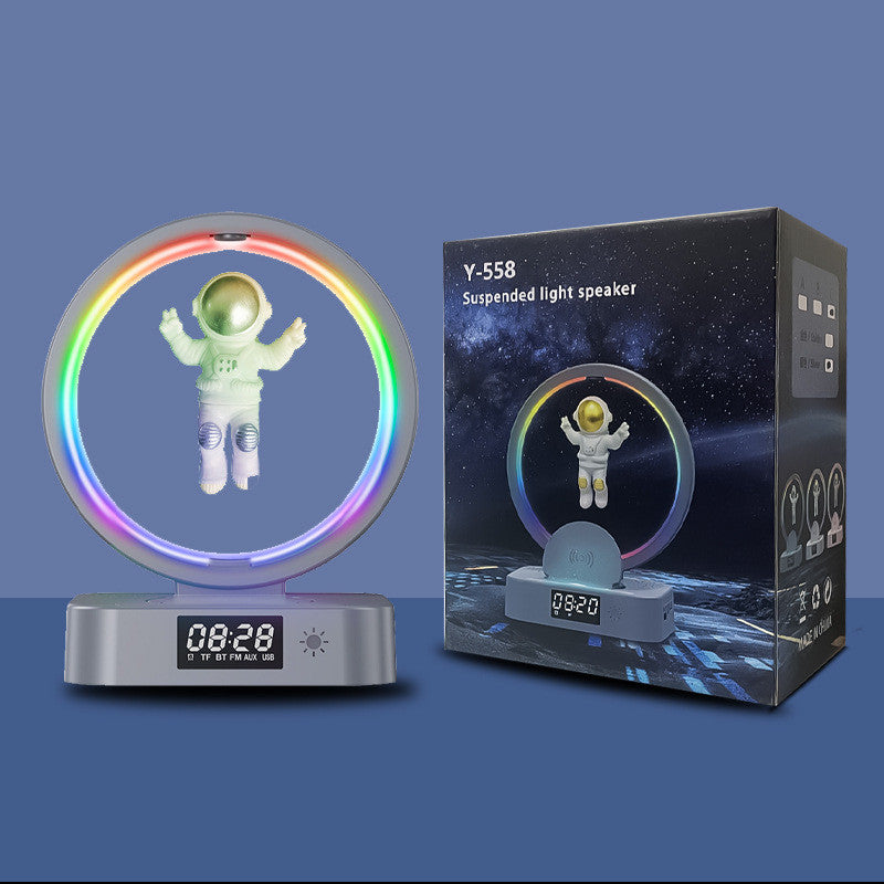 Magnetic Levitation Bluetooth Speaker | Astronaut Design RGB Wireless Subwoofer with TWS, TF, AUX & USB