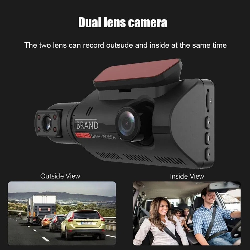 1080P Dual Lens Car DVR Dash Cam – Front & Inside Camera with G-Sensor