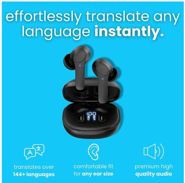 Translator Earbuds | Real-Time 144 Languages Online & Offline Translation Earphones