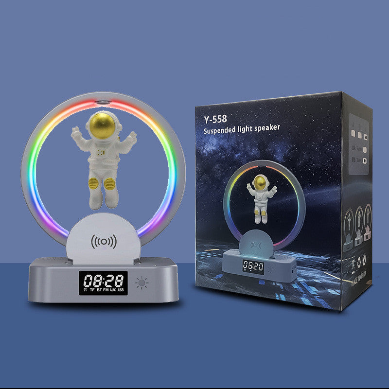 Magnetic Levitation Bluetooth Speaker | Astronaut Design RGB Wireless Subwoofer with TWS, TF, AUX & USB