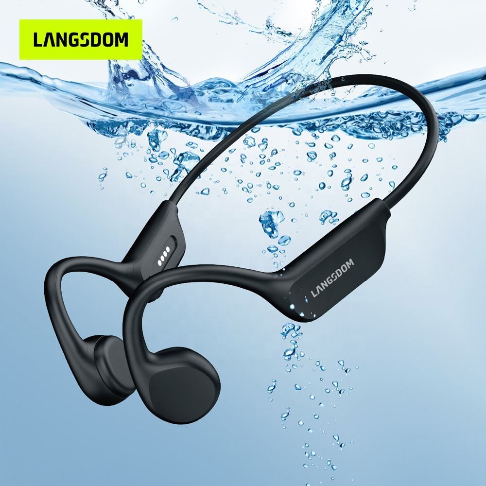 IPX8 Waterproof Swimming Headphones | Bluetooth Bone Conduction Earbuds with 32GB TF Card
