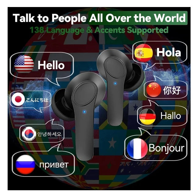 Translator Earbuds | Real-Time 144 Languages Online & Offline Translation Earphones